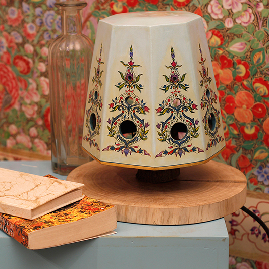 Papier mache lamp